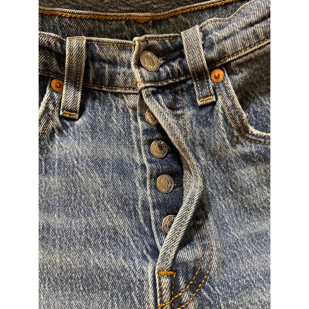 Levi’s 501 Original High Rise Straight Leg Jeans Medium Indigo Worn In W26 L32 - Picture 5 of 8